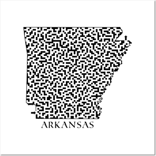 Arkansas State Outline Maze & Labyrinth Posters and Art